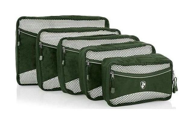 Cestovní organizéry Heys Eco Packing Cube 5pc Set II Green