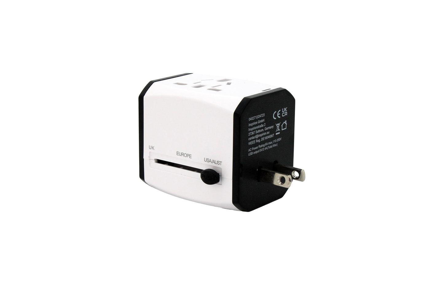 Cestovní síťový adaptér 2 s USB-A a USB-C