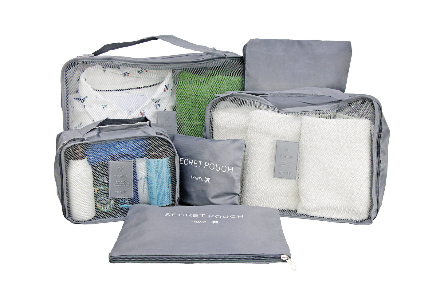 Organizéry "SECRET POUCH" do kufru, šedé